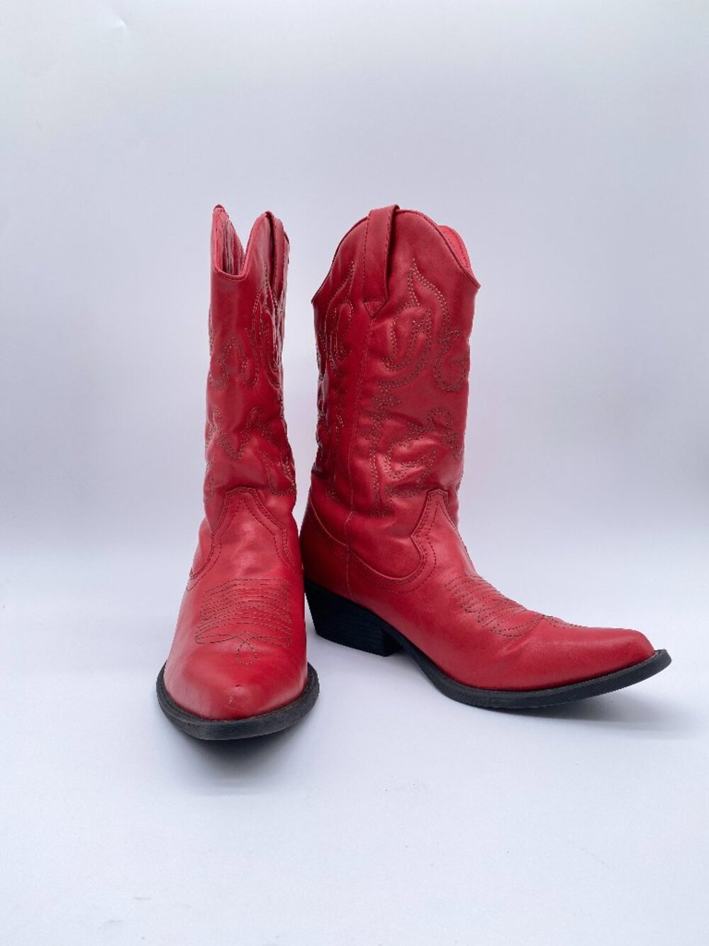 Madden Girl Sanguine Red Western Cowboy Boots Embroidered Pointed Toe 8.5